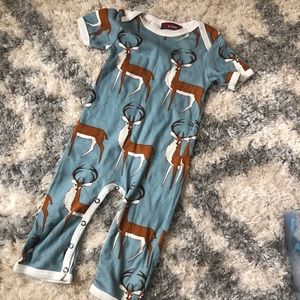 Milkbarn Buck dear blue organic cotton sz 3-6mo